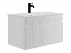 Best Vente-unique Mueble de baño suspendido con lavabo encastrado, 80 cm, SATARA Blanco