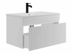 Best Vente-unique Mueble de baño suspendido con lavabo encastrado, 80 cm, SATARA Blanco