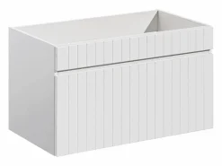 Best Vente-unique Mueble de baño suspendido con lavabo encastrado, 80 cm, SATARA Blanco