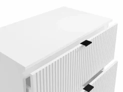Vente-unique Mueble de baño suspendido estriado con lavabo sobre encimera, , An80 cm, ZEVINI