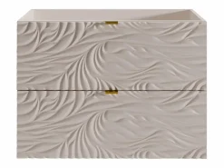 Vente-unique Mueble de baño suspendido texturizado - Lavabo empotrado - - 80 cm - RINAREL