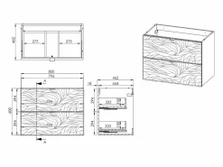 Hot Vente-unique Mueble de baño suspendido texturizado con lavabo redondo - - 80 cm - RINAREL Beige