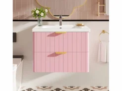 ModernLuxe Mueble de baño suspendido - con lavabo de cerámica - con 2 cajones - ​ (grifo no incluido)