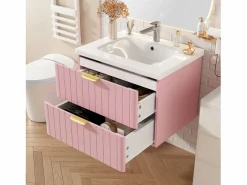ModernLuxe Mueble de baño suspendido - con lavabo de cerámica - con 2 cajones - ​ (grifo no incluido)
