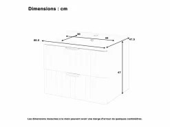 ModernLuxe Mueble de baño suspendido - con lavabo de cerámica - con 2 cajones - ​ (grifo no incluido)