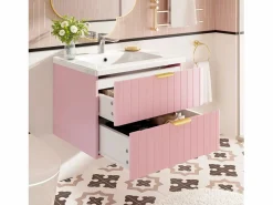 ModernLuxe Mueble de baño suspendido - con lavabo de cerámica - con 2 cajones - ​ (grifo no incluido)
