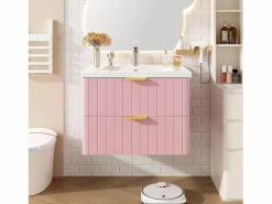 ModernLuxe Mueble de baño suspendido - con lavabo de cerámica - con 2 cajones - ​ (grifo no incluido)