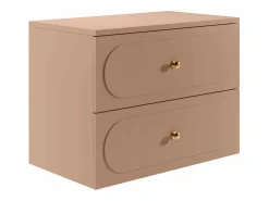 Hot Mueble de baño suspendido rosa viejo con lavabo sobre encimera redondo, 80 cm, SATOBAL Mueble De Baño Simple