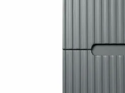Online Vente-unique Mueble de baño suspendido con lavabo y grifo - Estriado - 120 cm - PAVANI Gris
