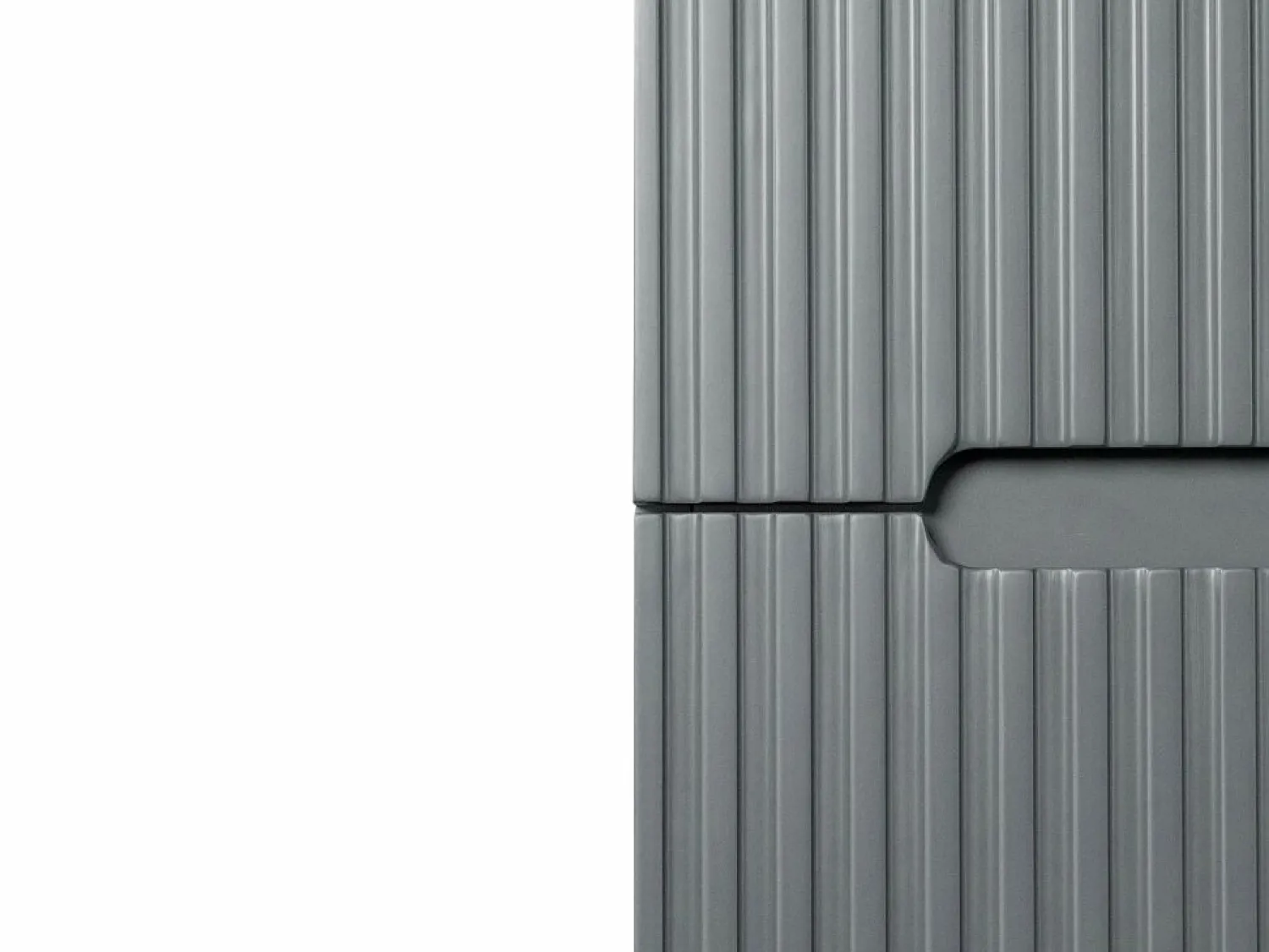 Online Vente-unique Mueble de baño suspendido con lavabo y grifo - Estriado - 120 cm - PAVANI Gris