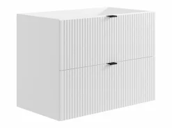 Sale Mueble de baño suspendido estriado con lavabo sobre encimera, columna, , 80 cm, ZEVINI Conjunto De Baño