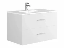 Vente-unique Mueble de baño suspendido con lavabo individual, , 80 cm, KAYLA
