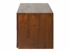 Clearance Vente-unique Mueble de baño suspendido de teca oscura - 2 cajones - 115 cm - BIMBING Color natural oscuro