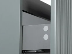 Vente-unique Mueble de baño suspendido con lavabo encastrado - estriado - 120 cm - PAVANI
