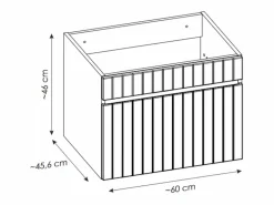 Outlet Vente-unique Mueble de baño suspendido rosa con lavabo sobre encimera, 60 cm, SATARA Rosa palo