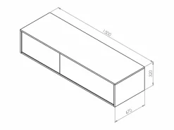 Outlet Vente-unique Mueble de baño suspendido doble lavabo redondo, color , L150 x H32 cm, ISAURE Blanco