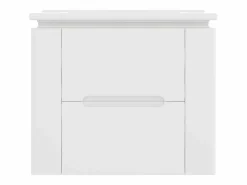 Sale Mueble de baño suspendido con lavabo de cerámica - con LED - 2 cajones - 2 estantes laterales - (grifo no incluido) Mueble De Baño Simple