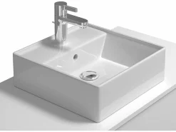 Hot Vente-unique Mueble de baño suspendido con lavabo individual, , 2 cajones, 94 cm, TEANA Blanco