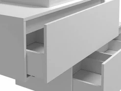 Hot Vente-unique Mueble de baño suspendido con lavabo individual, , 2 cajones, 94 cm, TEANA Blanco