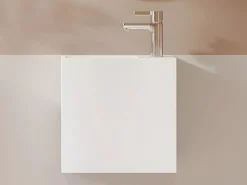 Sale Shower & Design Mueble de baño suspendido de solid surface con estante 40 cm - PUMORI Blanco