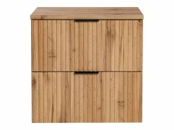 New Mueble de baño suspendido estriado con encimera, , 60 cm, ZEVARA Mueble De Lavabo