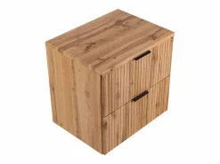 New Mueble de baño suspendido estriado con encimera, , 60 cm, ZEVARA Mueble De Lavabo