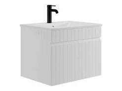 Vente-unique Mueble de baño suspendido con lavabo encastrado, 60 cm, SATARA