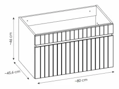 Clearance Vente-unique Mueble de baño suspendido con lavabo redondo sobre encimera, 80 cm, SATARA Blanco