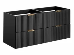Vente-unique Mueble de baño suspendido con lavabo encastrado, 120 cm, ZEVARA, con canalé