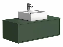Best Vente-unique Mueble de baño suspendido con lavabo mate - 94 x 32 cm - TEANA Verde