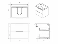 Hot Mueble de baño suspendido simple lavabo - - 60 cm - NISAYA Mueble De Baño Simple
