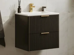 Online Mueble de baño suspendido con lavabo encastrado de 60 cm, color , ZEVARA Mueble De Baño Simple