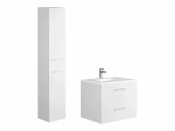Vente-unique Mueble de baño suspendido KAYLA con lavabo individual y columna, , 60 cm