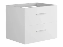 Vente-unique Mueble de baño suspendido KAYLA con lavabo individual y columna, , 60 cm