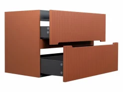 Sale Mueble de baño suspendido, lavabo de encastre y columna, estriado - PAVANI Conjunto De Baño