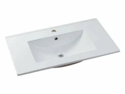 Sale Mueble de baño suspendido, lavabo de encastre y columna, estriado - PAVANI Conjunto De Baño