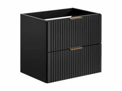 Vente-unique Mueble de baño suspendido con lavabo y columna, acanalado , 60 cm, ZEVARA