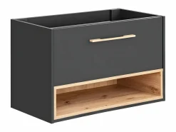 Clearance Mueble de baño suspendido antracita para el cuarto de baño - 80 cm - YANGRA Mueble De Lavabo