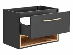 Clearance Mueble de baño suspendido antracita para el cuarto de baño - 80 cm - YANGRA Mueble De Lavabo