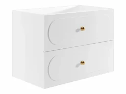 Vente-unique Mueble de baño suspendido con lavabo de encastre, 80 cm, SATOBAL