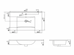 Vente-unique Mueble de baño suspendido rosa con lavabo encastrado, 80 cm, SATARA