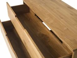 Outlet Vente-unique Mueble de baño suspendido de teca clara con doble lavabo - 115 cm - BIMBING Color natural claro