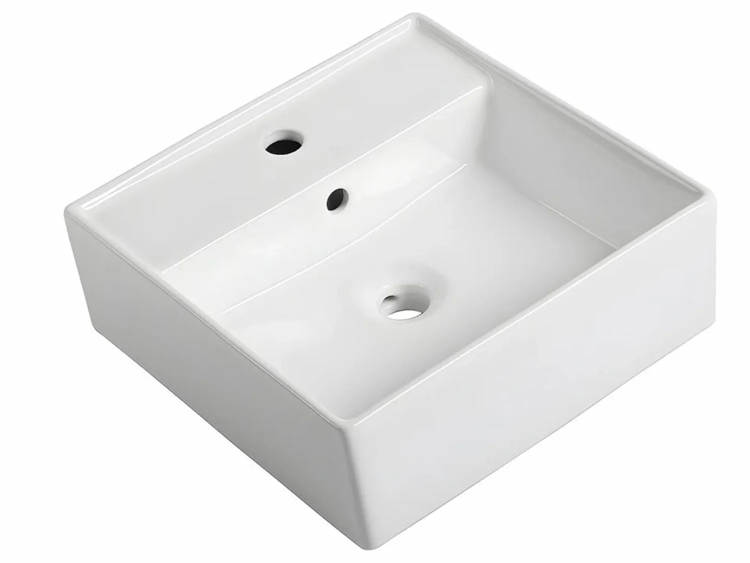 Outlet Vente-unique Mueble de baño suspendido de teca clara con doble lavabo - 115 cm - BIMBING Color natural claro
