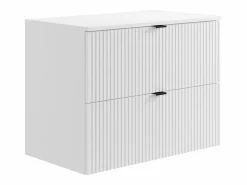 Sale Vente-unique Mueble de baño suspendido con lavabo sobre encimera, mate, An80 cm, ZEVINI Blanco