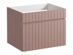 Sale Mueble de baño suspendido en rosa con lavabo encastrado, 60 cm, SATARA Mueble De Baño Simple
