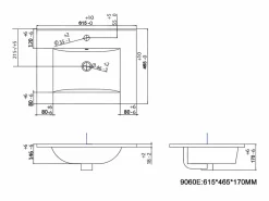 Sale Mueble de baño suspendido en rosa con lavabo encastrado, 60 cm, SATARA Mueble De Baño Simple