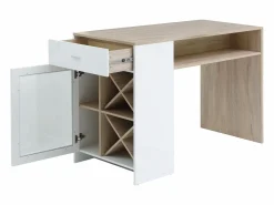 Best Mueble de bar con almacenamiento - Blanco y natural - NIRAYA Muebles De Bar|Mueble Bar