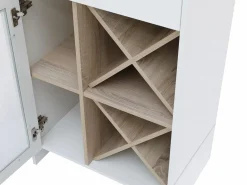 Best Mueble de bar con almacenamiento - Blanco y natural - NIRAYA Muebles De Bar|Mueble Bar