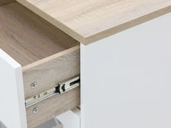 Best Mueble de bar con almacenamiento - Blanco y natural - NIRAYA Muebles De Bar|Mueble Bar