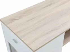 Best Mueble de bar con almacenamiento - Blanco y natural - NIRAYA Muebles De Bar|Mueble Bar